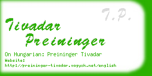 tivadar preininger business card